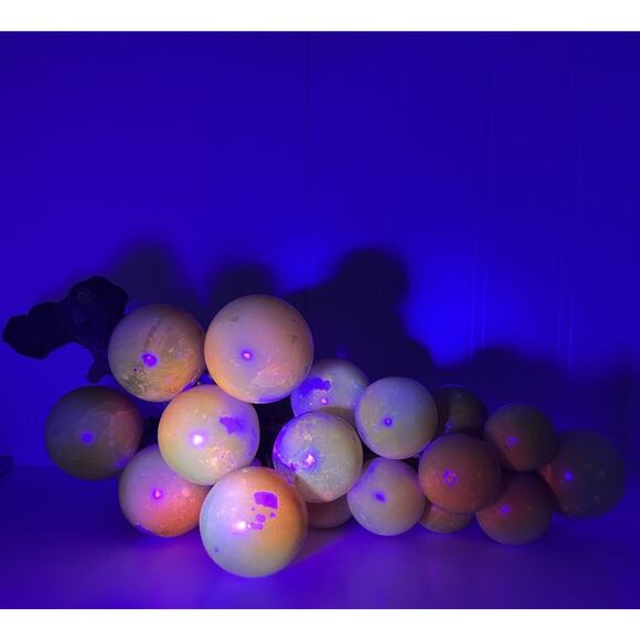 14” Stone Grapes Glows Mid Century Retro Cluster 10 Lbs MCM Alabaster Drift Wood - Picture 2 of 14